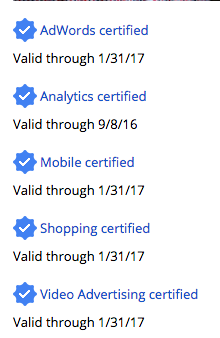 Google Certification Badges With Renewal Date