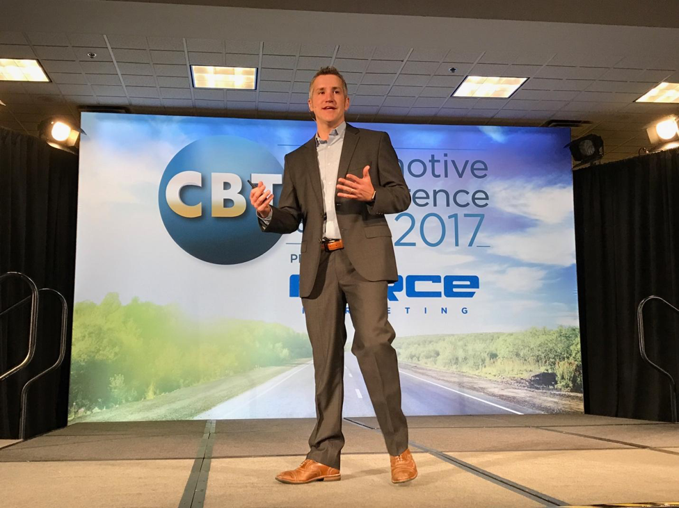 John Acuff speaking at CBT Automotive Conference