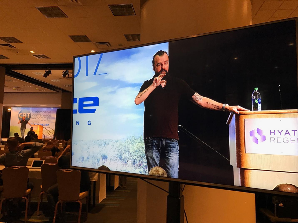 Scott Stratten speaking at CBT Automotive Conference