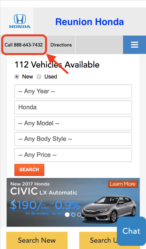 Arrow pointing to phone number in a contact form to show another consumer touchpoint