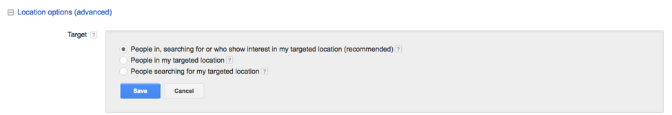 Locations option setting