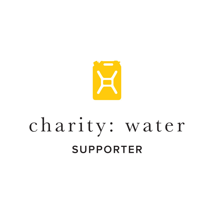 Charity: Water Supporter white background logo
